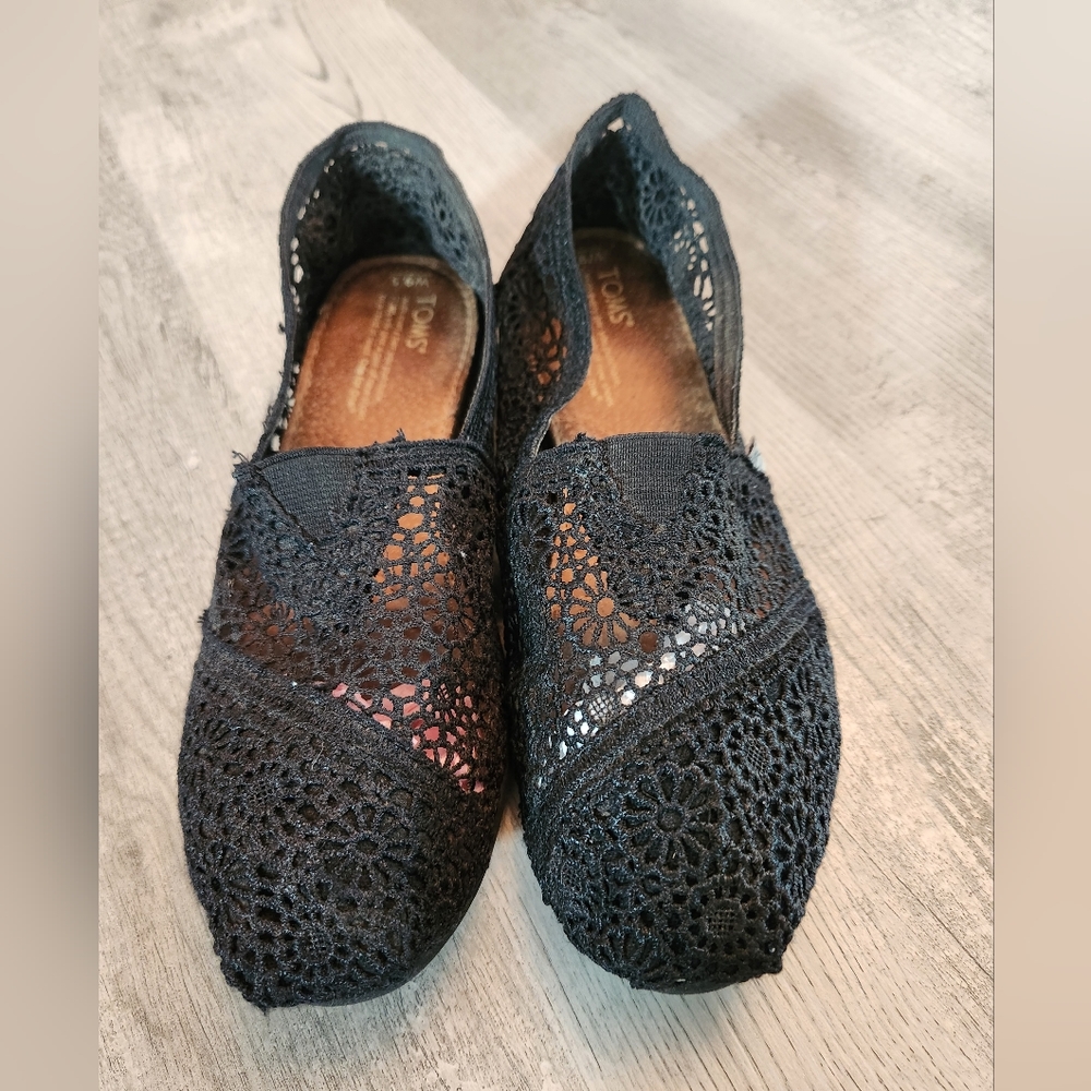 TOMS ALPARGATA MOROCCAN CROCHET BLACK